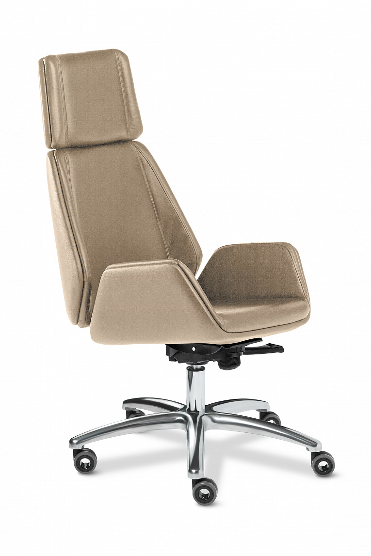Кресло руководителя MULTI-OFFICE Сиена хром A (Siena Chrome A) кожа бежевый