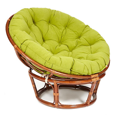 Кресло PAPASAN / ПАПАСАН 23/01 W с подушкой орех флок олива
