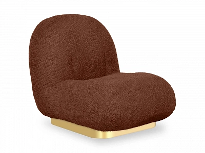 Кресло OgogoHome Pacha Wood букле терракотовый / золото 853223