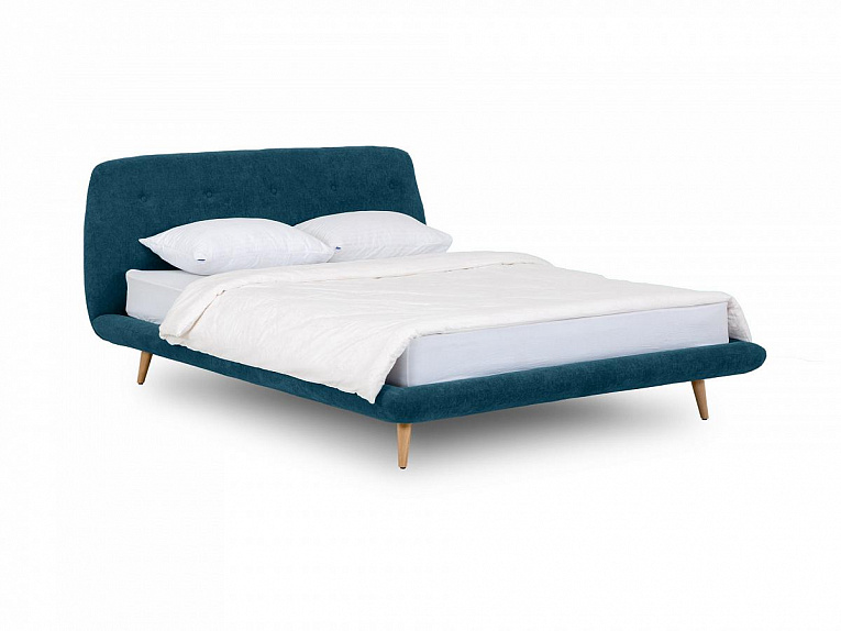 Кровать с мягким изголовьем OgogoHome Loa 160x200 бирюзовый 468016