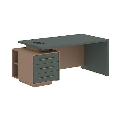 Стол руководителя с розеткой и usb-портом левый Skyland ВЕЛИОН (VELION) VCT 1890 (L) 1800х900х750 Кобра / Нефрит