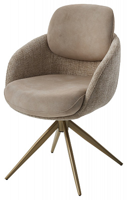 Стул ГРЕЙС (GRACE) 360 град. цвет БЕЖЕВЫЙ PENA-120 / G1229-3, ткань / ШАМПАНЬ каркас, ®DISAUR
