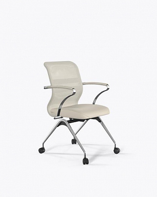 Офисное кресло МЕТТА ErgoLife S 8 M4-9K - Сетка(X2)+ЭкоКожа(Экстра) /Uh00/Wh12/K15cL(F53.W02) Молочный