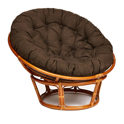 Кресло PAPASAN / ПАПАСАН 23/01 W с подушкой коньяк ткань коричневый